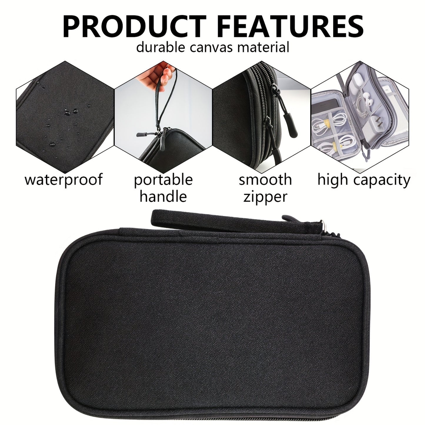 8 Compartment Travel Organizer - Waterproof and Durable for Electronics and Accessories