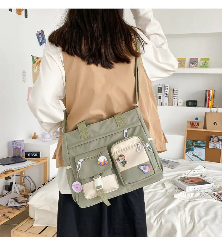 Waterproof Canvas Bag – Versatile Nylon Shoulder & Crossbody Bag