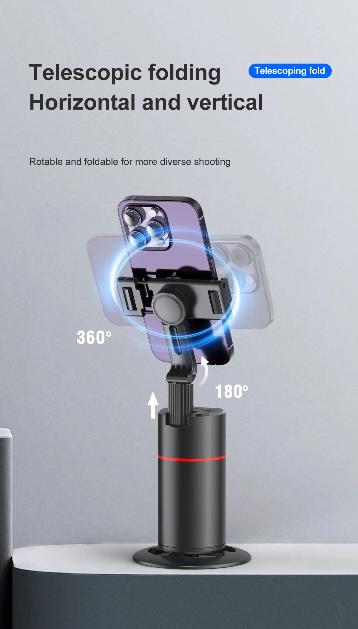 Smart Facial Tracking 360 - AI powered Tripod for Live Streaming for TikTok & Vlogging