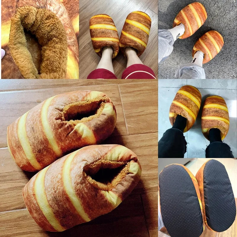 Bread Toast Slippers - Infaccial Funny Bread Slippers unisex