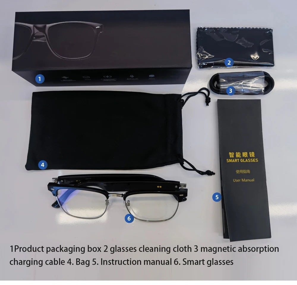 Smart Glasses With Automatic Adjustment Wireless Bluetooth Headset