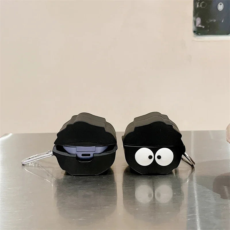 2024 New Anime Cartoon 3D Coal Ball Silicone Earbuds Cover For Apple Air Pods 1,2,3,4