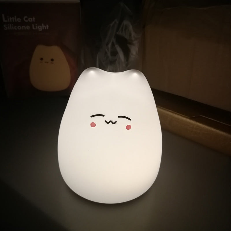 Mini Popular Cat Baby Night Lamp - Colour changing Eye Protection Bedroom Bedside Night Light