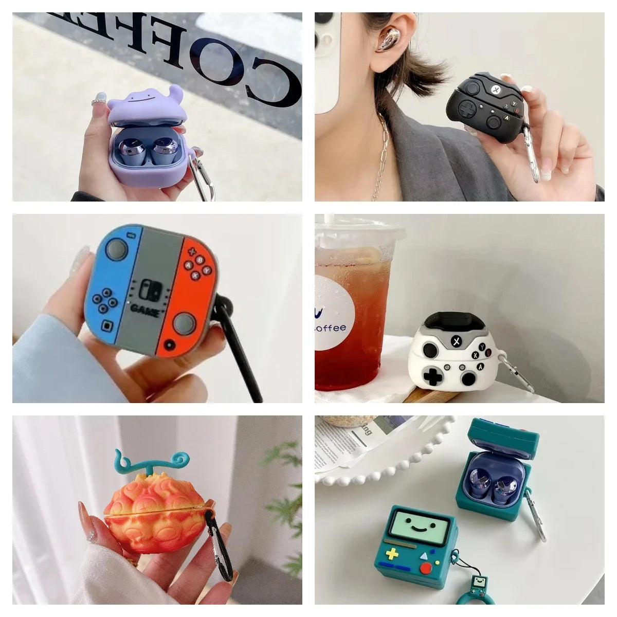 2024 New Anime Cartoon 3D Coal Ball Silicone Earbuds Cover For Apple Air Pods 1,2,3,4