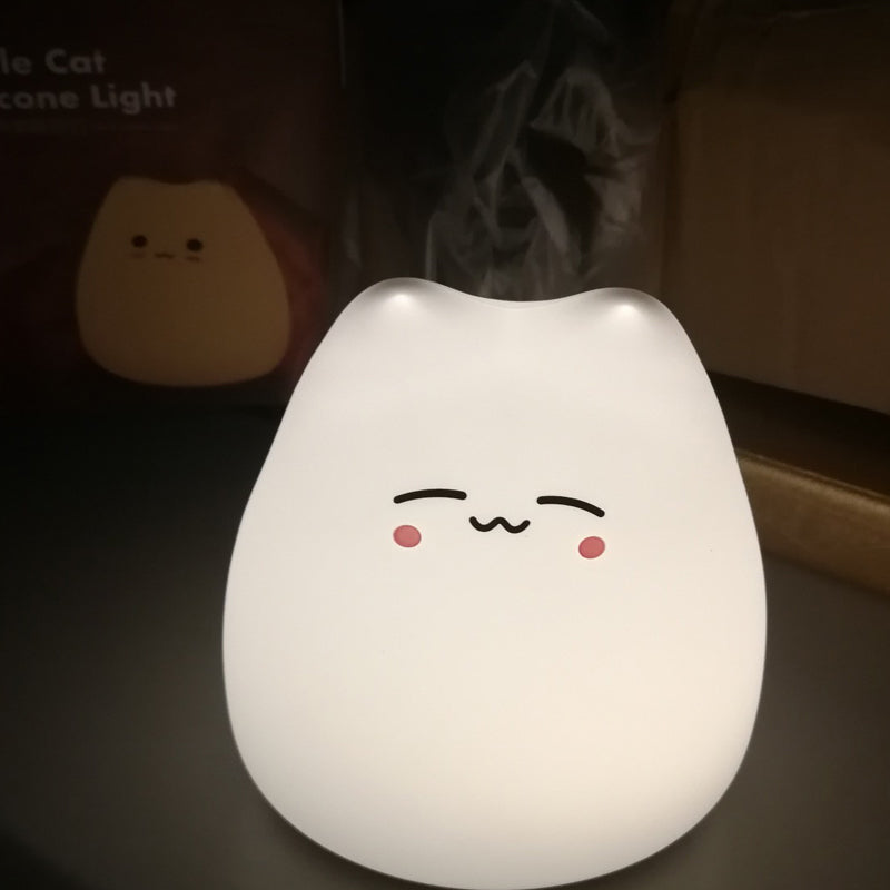 Mini Popular Cat Baby Night Lamp - Colour changing Eye Protection Bedroom Bedside Night Light