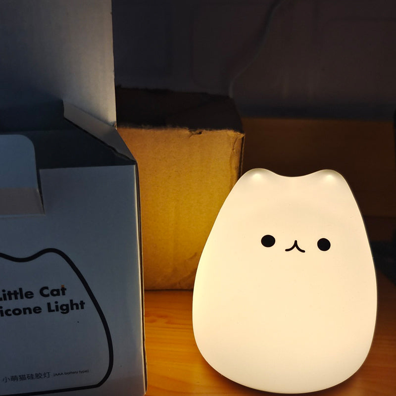 Mini Popular Cat Baby Night Lamp - Colour changing Eye Protection Bedroom Bedside Night Light