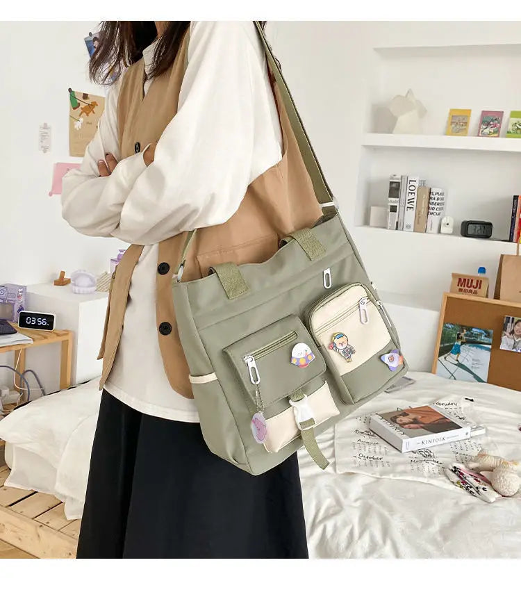 Waterproof Canvas Bag – Versatile Nylon Shoulder & Crossbody Bag