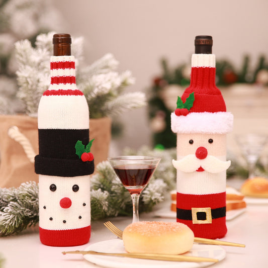 Christmas Knit Wine Bottle Cover