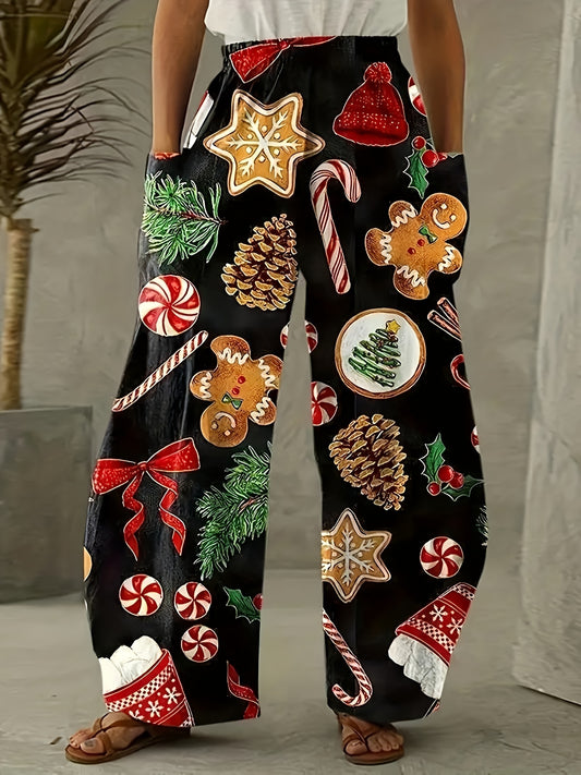 Women's Christmas Print Casual Sports Pants